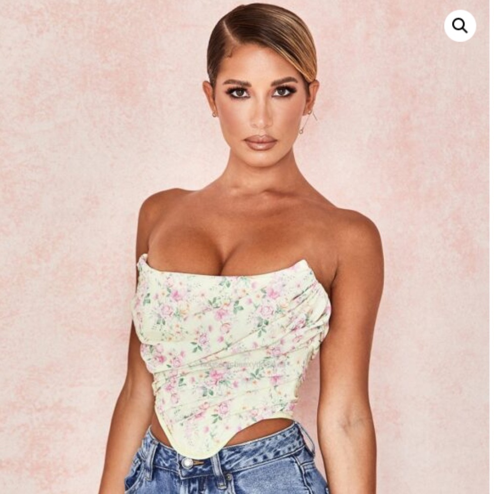 HOUSE OF CB CORSET - VIVIENNE LEMON FLORAL CORSET